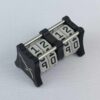The CC-2x2 creature counter viewed from an isometric angle showing the top dials and side 1 dagger. This version shown is black with necro dagger and soul potion.