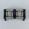The CC-2x2 creature counter viewed from the top to show the four dials with divider. This version shown is black with necro dagger and soul potion.