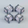 Two NC-2 and two NC-3 number counters grouped together to show the different size options and to show both side 1 and side 2 image designs in one photo. The version shown has a dark gray base and a pink heart in the middle on both sides 1 and 2.